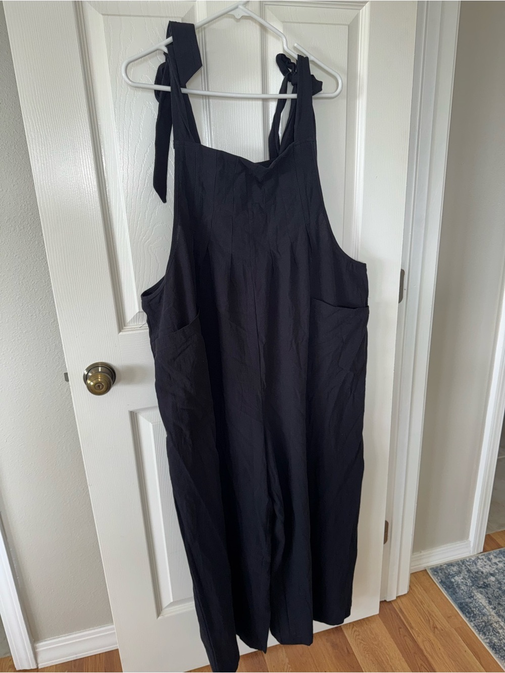 BloomChic Black Tie-Shoulder Wide-Leg Jumpsuit
